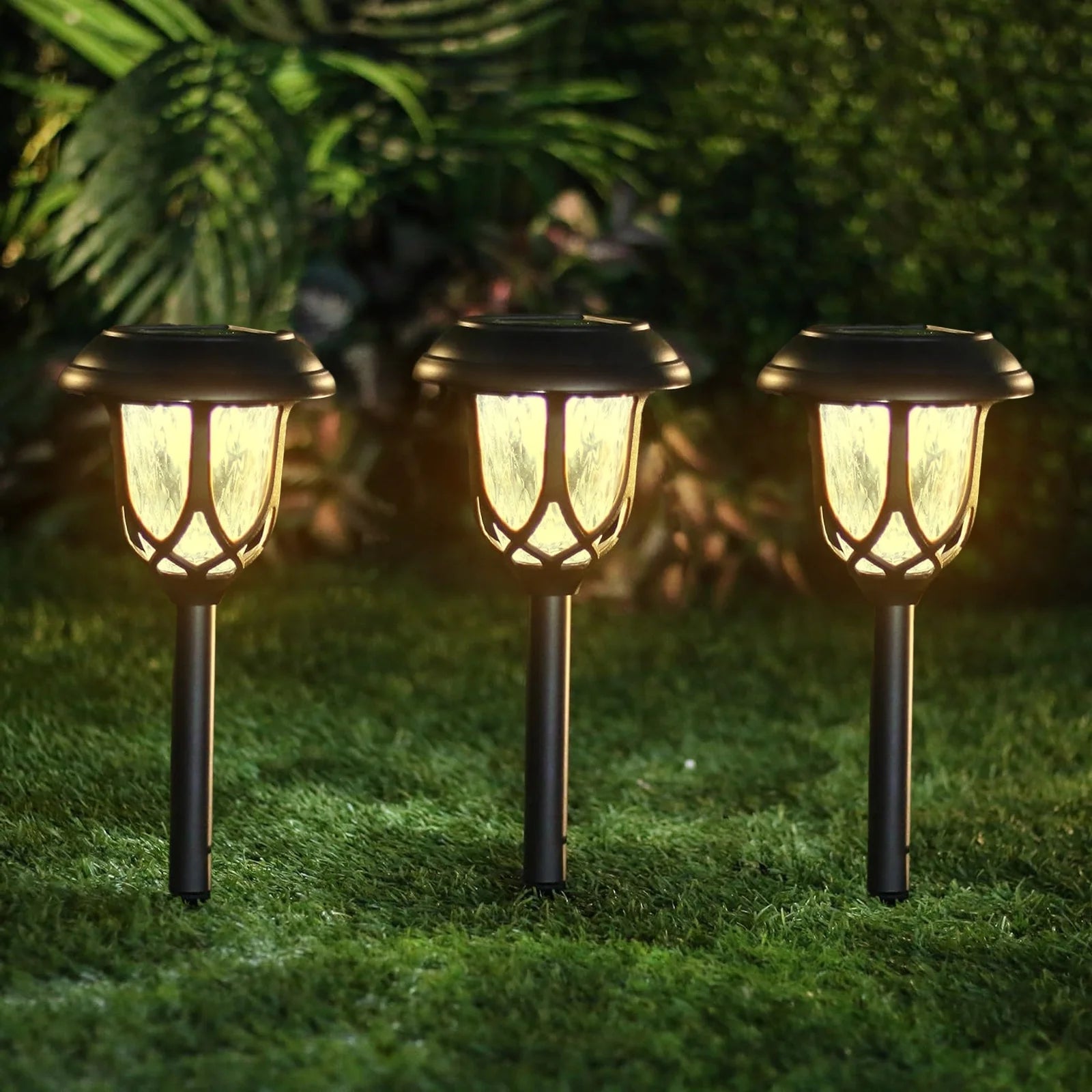 Solar Lights Outdoor Waterproof, 6 Pack LED Solar Garden Lights outside Decor for Yard Patio Landscape Walkway