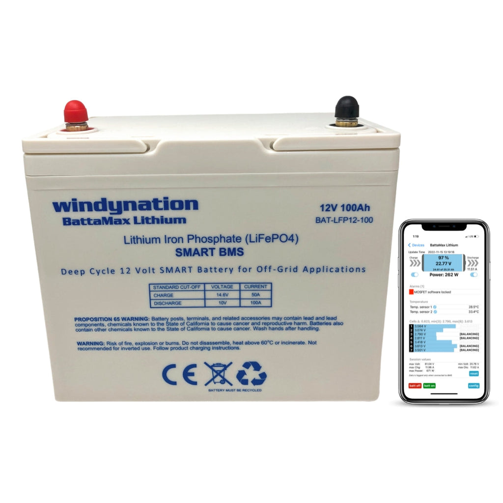 Windy Nation BattaMax 12V 100Ah LiFePO4 Battery