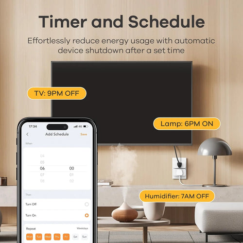 Matter Smart Plug, Wifi Smart Outlet 15A 1800W, Works with Apple Home Siri Alexa Google Home Smartthings, App Remote Control, Voice Control, Timer Schedule, 2.4Ghz Wifi, FCC Certified, 4 Pack