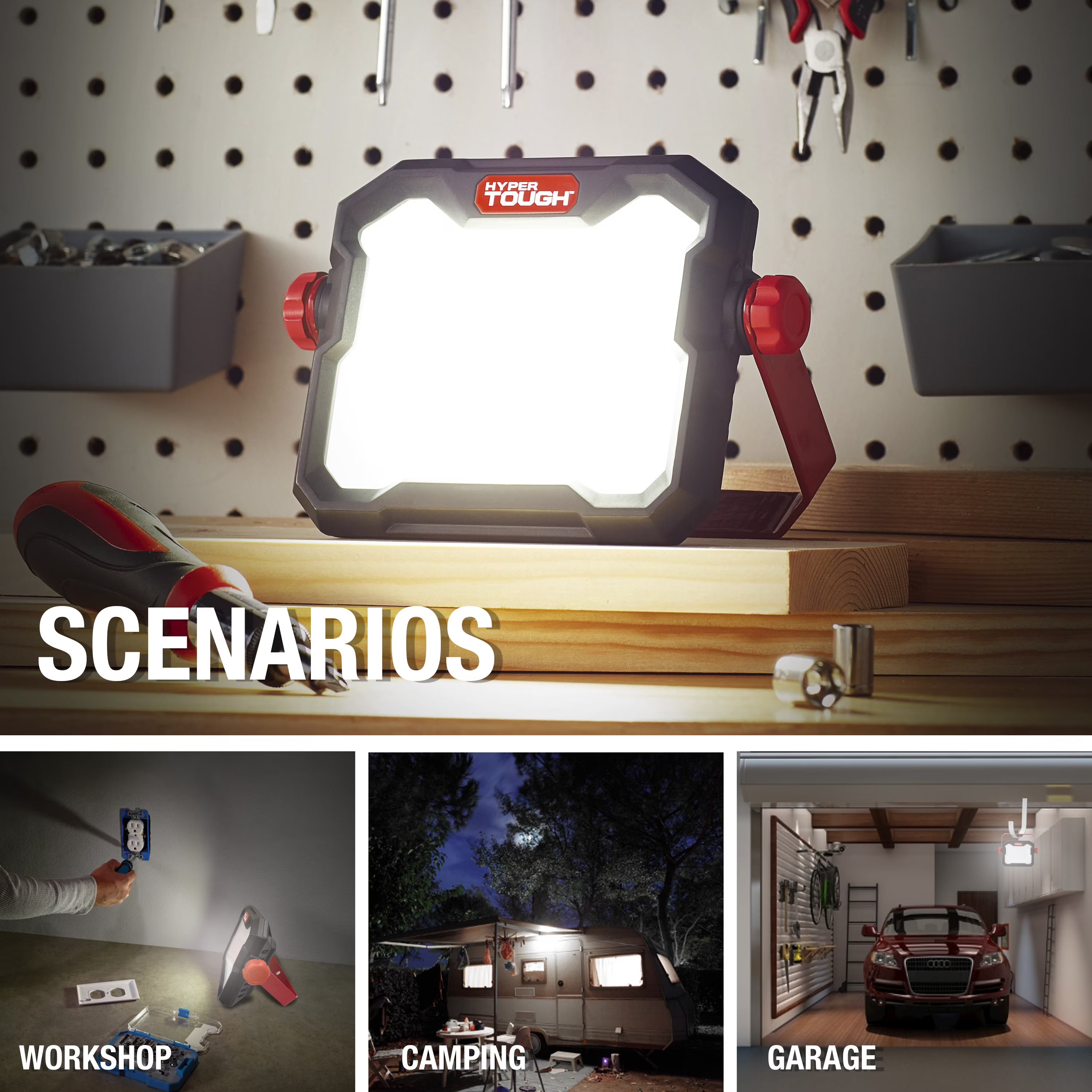 25W LED Rechargeable Portable Work Light — 2500 Lumens | Free Standing, Magnetic, Handheld