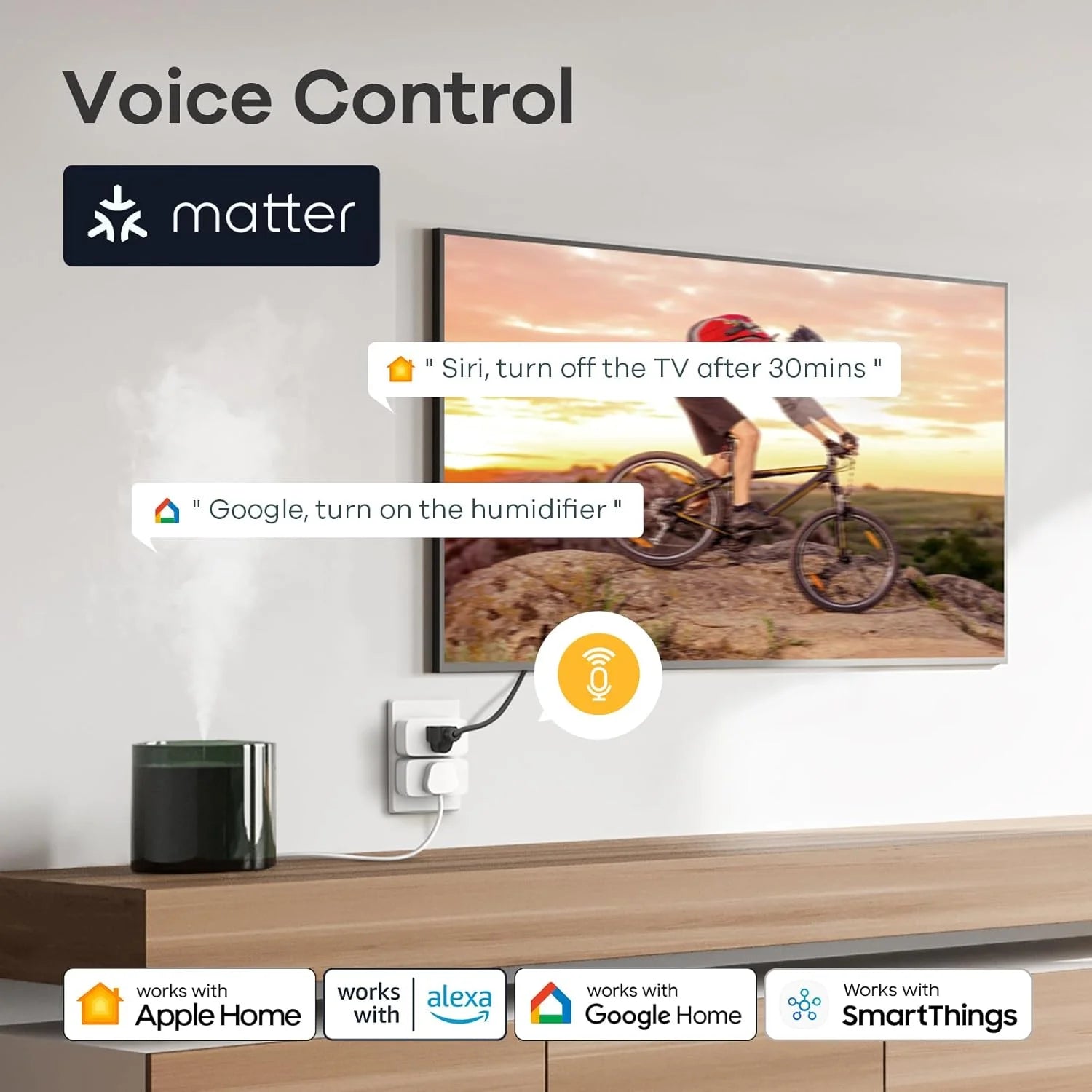 Matter Smart Plug, Wifi Smart Outlet 15A 1800W, Works with Apple Home Siri Alexa Google Home Smartthings, App Remote Control, Voice Control, Timer Schedule, 2.4Ghz Wifi, FCC Certified, 4 Pack