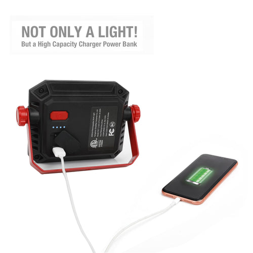 25W LED Rechargeable Portable Work Light — 2500 Lumens | Free Standing, Magnetic, Handheld