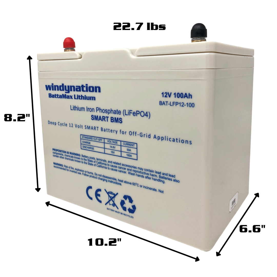 Windy Nation BattaMax 12V 100Ah LiFePO4 Battery